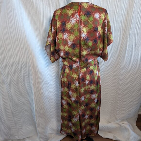 Costello Tagliapietra Designer Wrap Dress Draped Satin Exposed Zipper Size 10 - Picture 3 of 14
